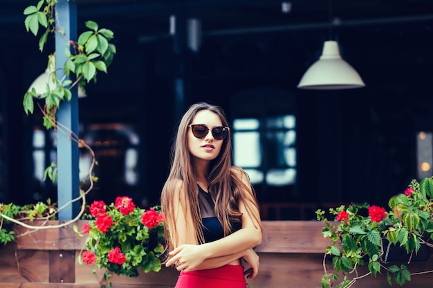 Beautiful sexy tourist girl