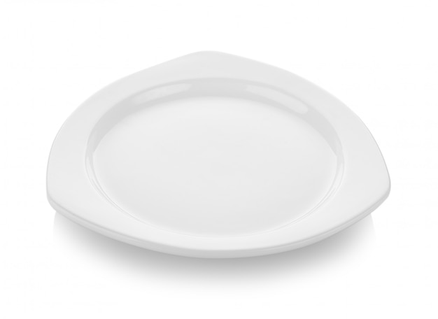 Beautiful shape ceramic plate on white space