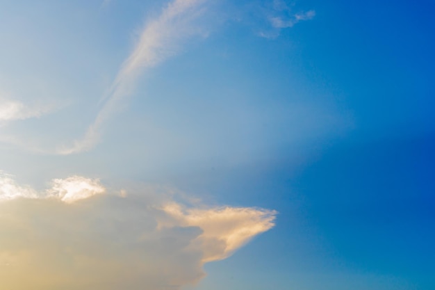 夕方に輝く太陽と雲の美しい形