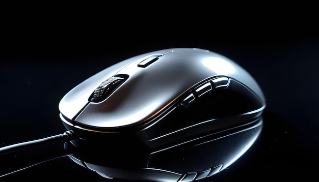 Beautiful shiny computer mouse closeup