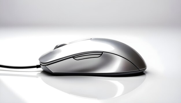 Beautiful shiny computer mouse closeup