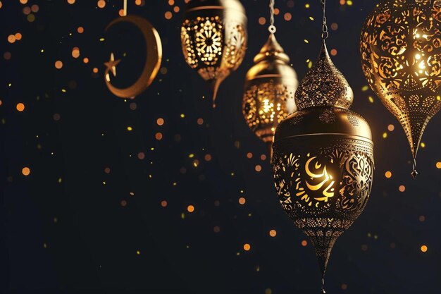 Foto bellissimo sfondo lucido del festival eid mubarak