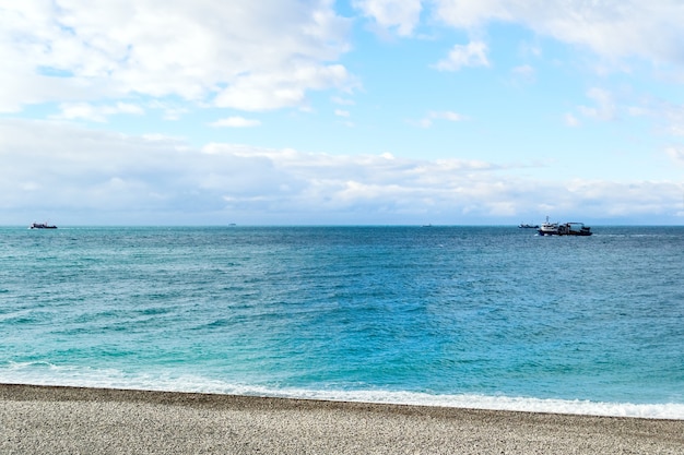 Beautiful ships sailing in the sea