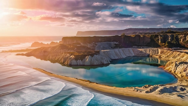 Beautiful shot of the bombo headland quarry in australia