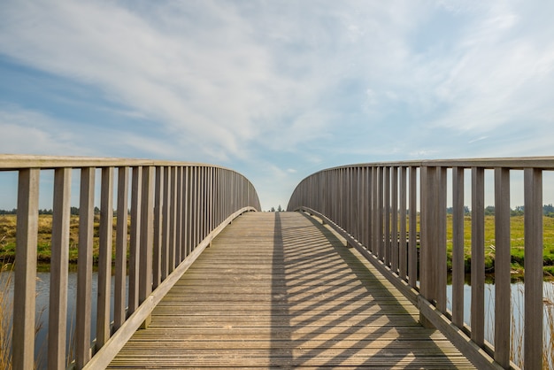 Beautiful shot of a bridge over a river on a clear sky