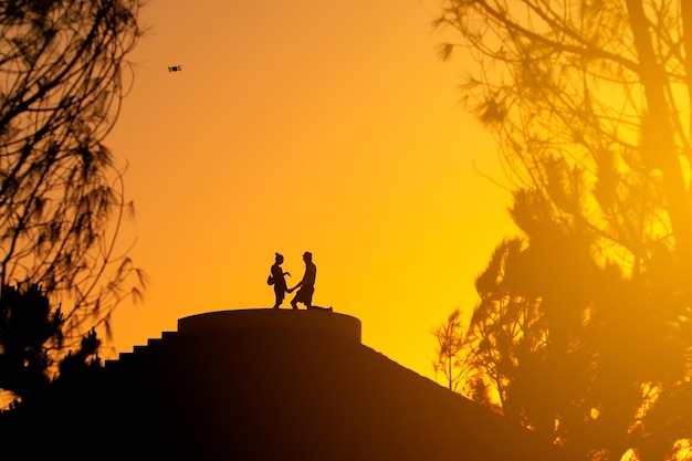 Beautiful shot of couple in the sunlight