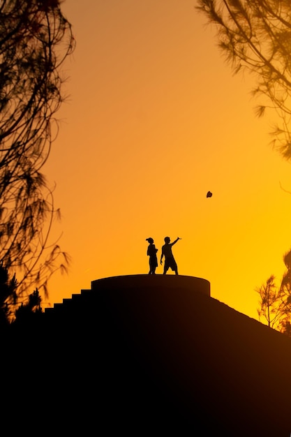 Beautiful shot of couple in the sunlight