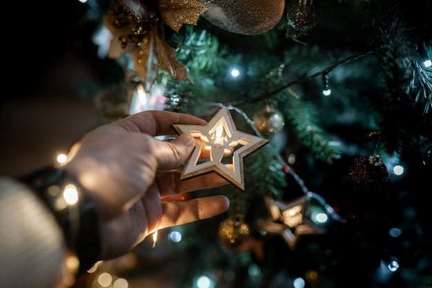 Beautiful shot of a decorated Christmas tree