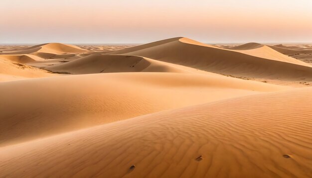 beautiful shot desert sand with bushes clear sky