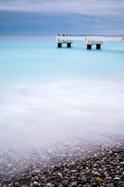 Beautiful shot of Lido pier  Nice  Cote d'Azur France