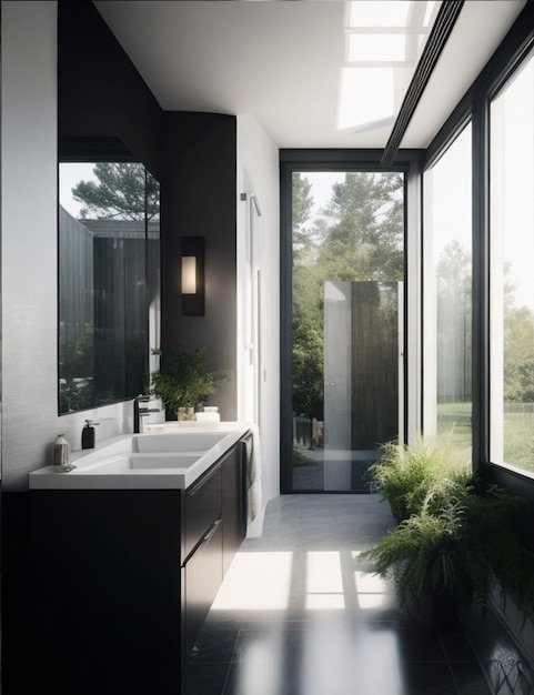 Beautiful shot of a modern house bathroom