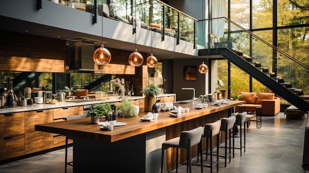 Beautiful shot of a modern house kitchen