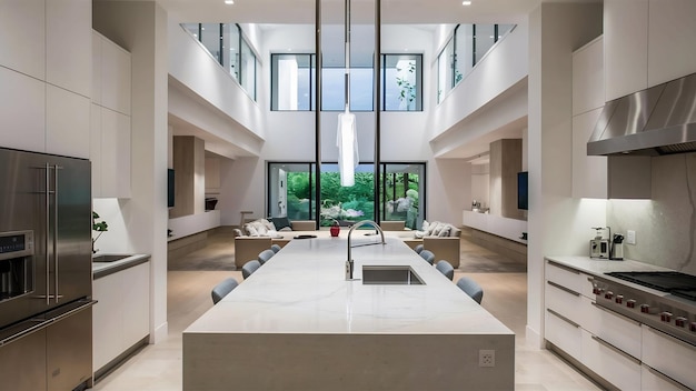 Beautiful shot of a modern house kitchen