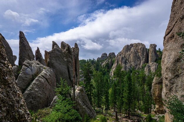 Beautiful shot of rocky hills in natural landscape