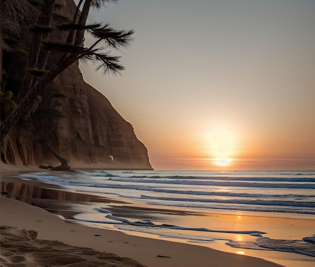 a beautiful shot of a sandy beach with sand and a cloudy sky