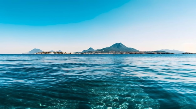 beautiful shot of sea with a mountain