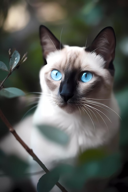 Beautiful siamese cat portrait