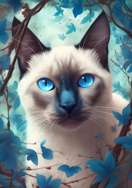 Beautiful siamese cat portrait