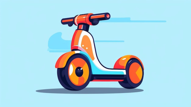 Beautiful Side View Of Segway In Vector Art Line