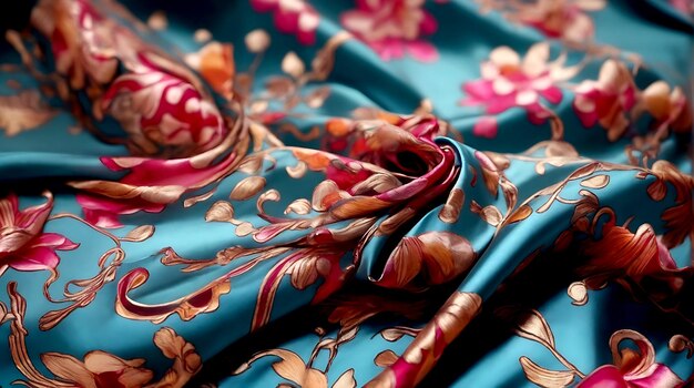 Beautiful silk cloth with flower