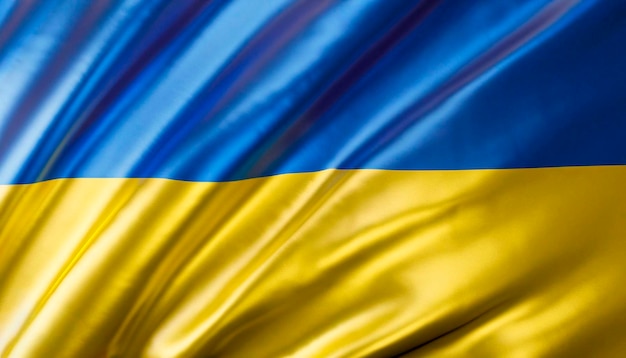 Beautiful silk flag of Ukraine with soft folds in the wind