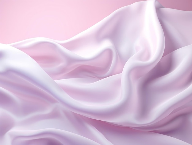 Beautiful silk pastel pink violet white cloth floating flying in the air