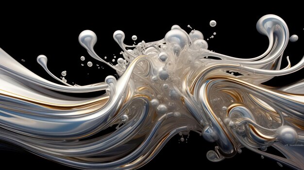 Beautiful silver and mercury swirls background