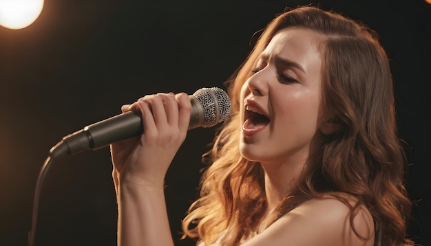 A beautiful singer close up portrait