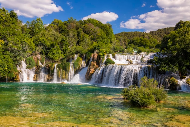 Beautiful Skradinski Buk Waterfall In Krka National Park Dalmatia Croatia Europe