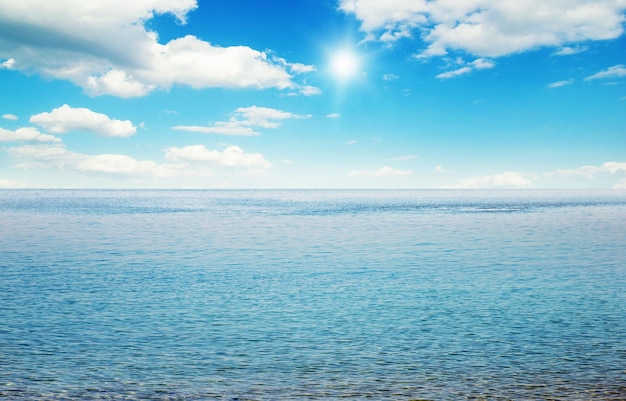 Beautiful sky and blue sea