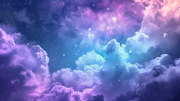 Beautiful sky cloud Space galaxy background with starsnight scene Generative Ai