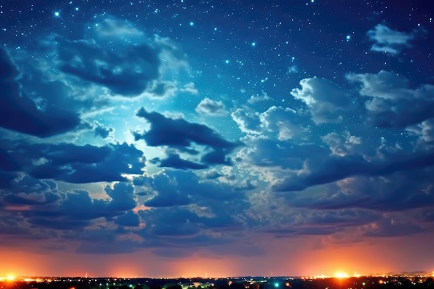 beautiful sky and clouds night professional advertising photography