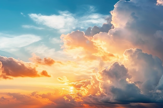 美しい空と雲の夕日プロの広告写真