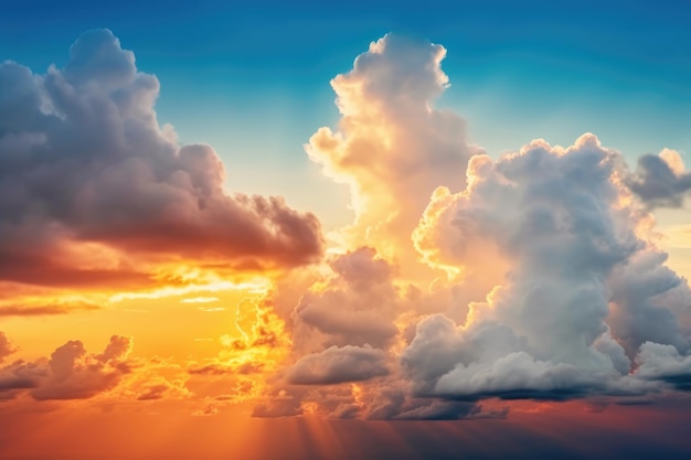 美しい空と雲の夕日プロの広告写真