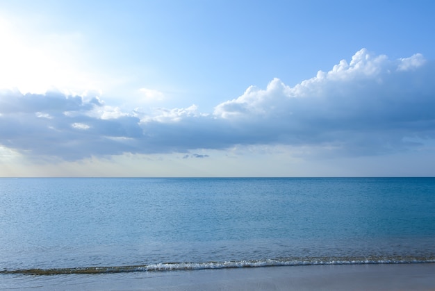 Beautiful sky light reflecting on water with nice cloud.