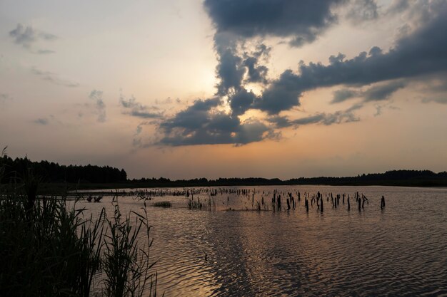 The beautiful sky during sunset