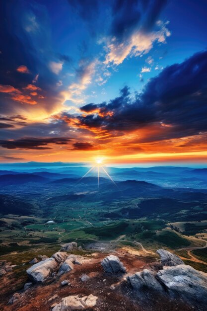 Beautiful sky view from top mountain