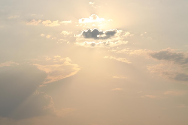 Beautiful sky with clouds and sun