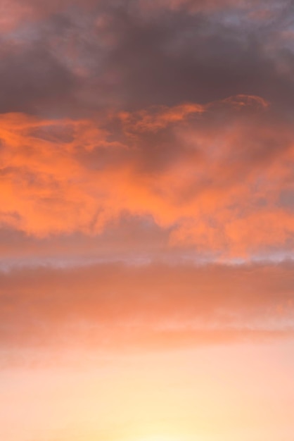 Beautiful sky with clouds at sunset or sunrise