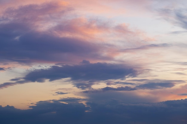 Beautiful sky with clouds at sunset