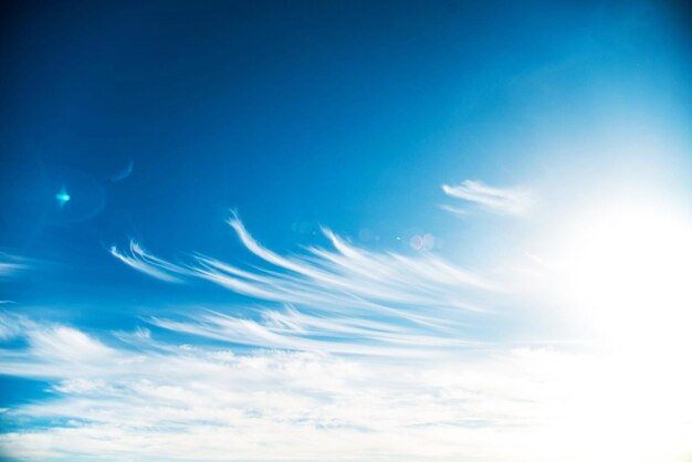 Beautiful sky with fluffy white clouds