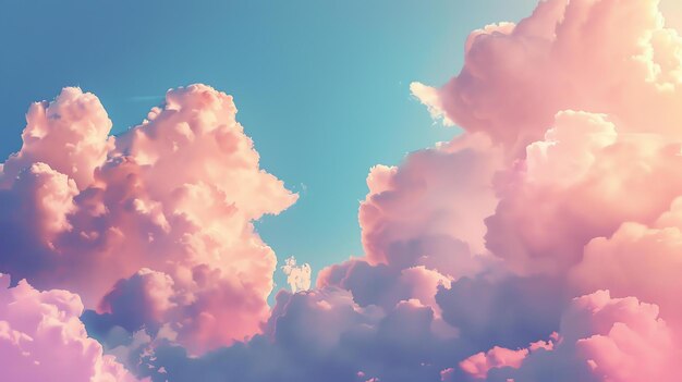 A beautiful sky with pink and white clouds