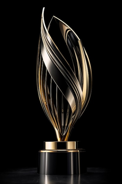 Beautiful sleek and modern minimalistic golden trophy