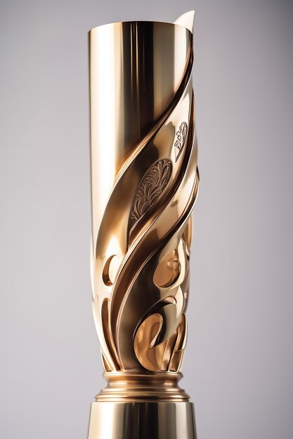Beautiful sleek and modern minimalistic golden trophy