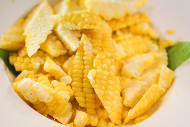 Beautiful sliced corn