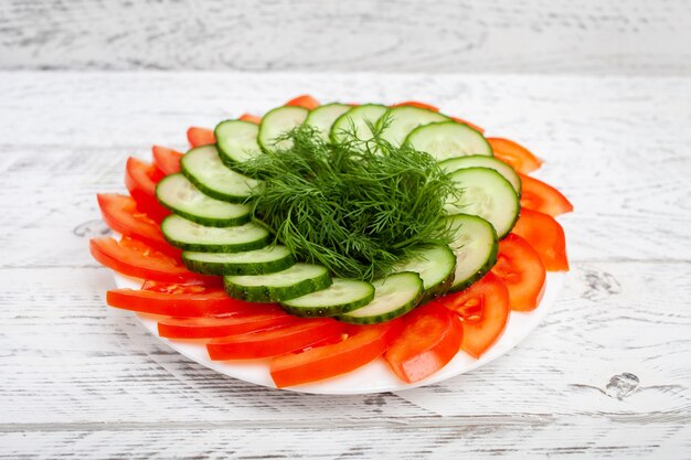 Beautiful sliced vegetables for the festive table