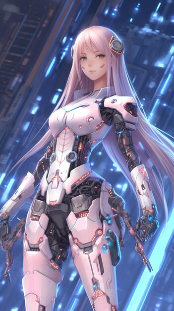 3d render of Mecha robot anime girl AI Generative 30717987 Stock Photo at  Vecteezy