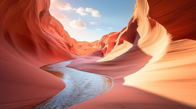 Foto bel piccolo lago nel canyon della collina di sabbia