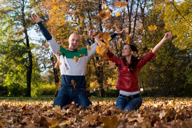 Beautiful Smiling Couple Playing In The Park