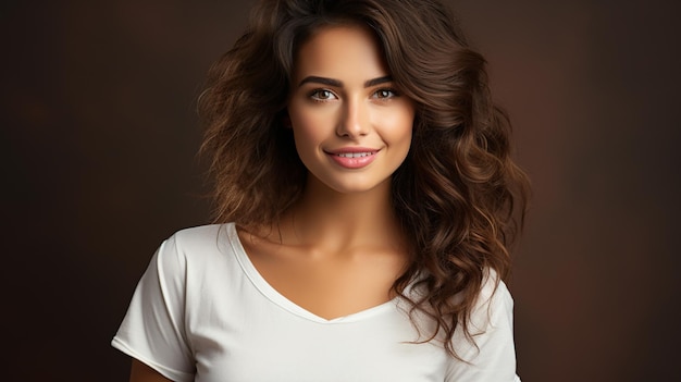 Photo beautiful smiling woman posing